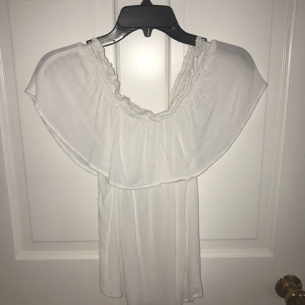 Off the shoulder white top